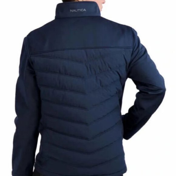NWoT Nautica Men's Mixed Media Softshell Bomber Jacket Blue Size M $120 DD083 - Picture 4 of 4